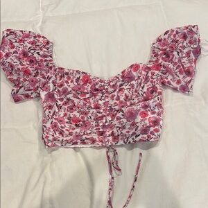 White Fox Boutique Floral Crop Top